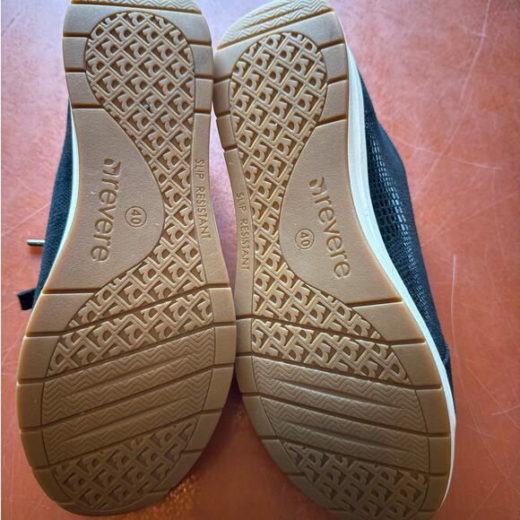 Revere Athens 9M Black Lizard Sneakers Leather Slip-Resistant Arch Support Work - Picture 8 of 8